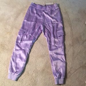 Alice + Olivia Satin Cargo Joggers